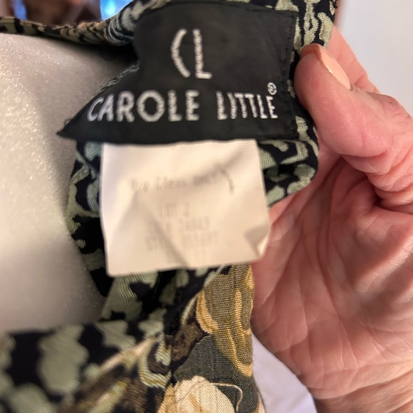 Vintage 90s Carole Little Black and Cream swing dress, cinched hip Size 12 - Picture 10 of 15